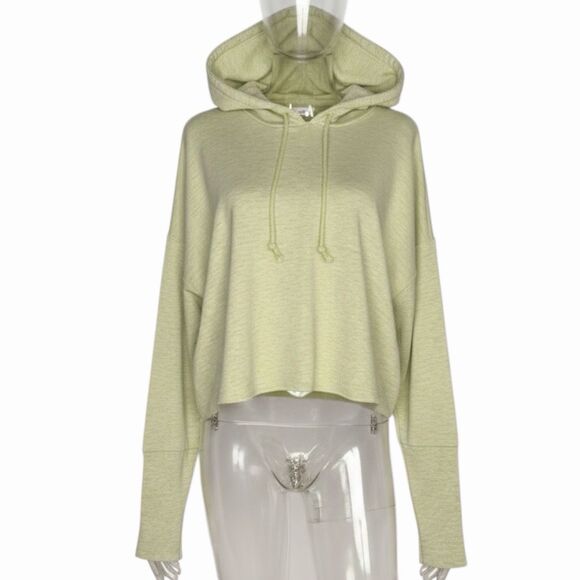 Nike Tops - Nike Dri Fit Womens Luxe Yoga Limelight Hoodie Top Shirt Crop Green S